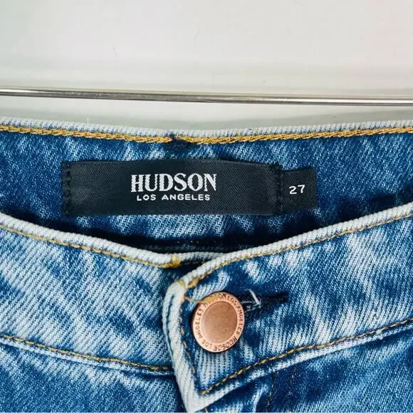 Hudson blue Jessi boyfriend distressed straight leg ankle jeans 27 - Picture 4 of 7